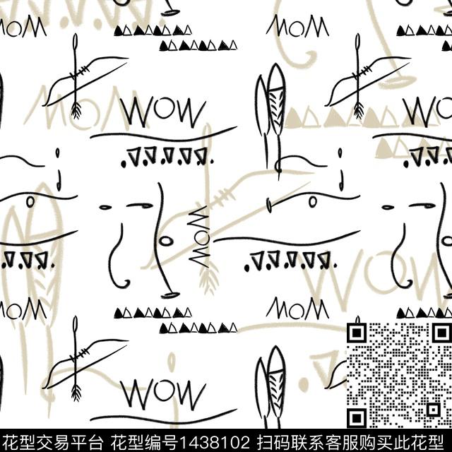 涂鸦男装大牌风传统印花华亿平台下载（图片编号: 1438102） - 瓦栏（Walan）