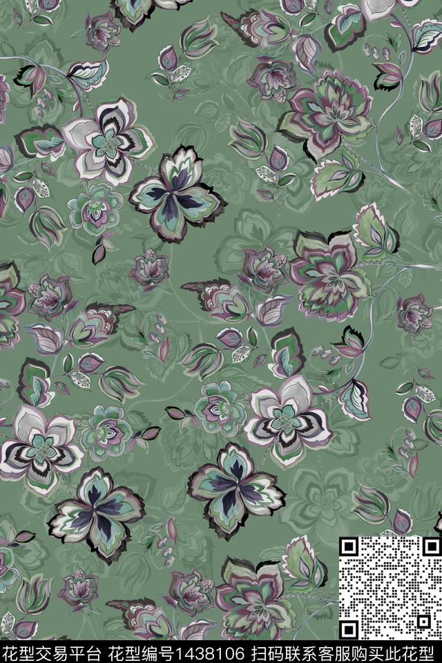 时尚复古民族风数码印花华亿平台下载（图片编号: 1438106） - 瓦栏（Walan）