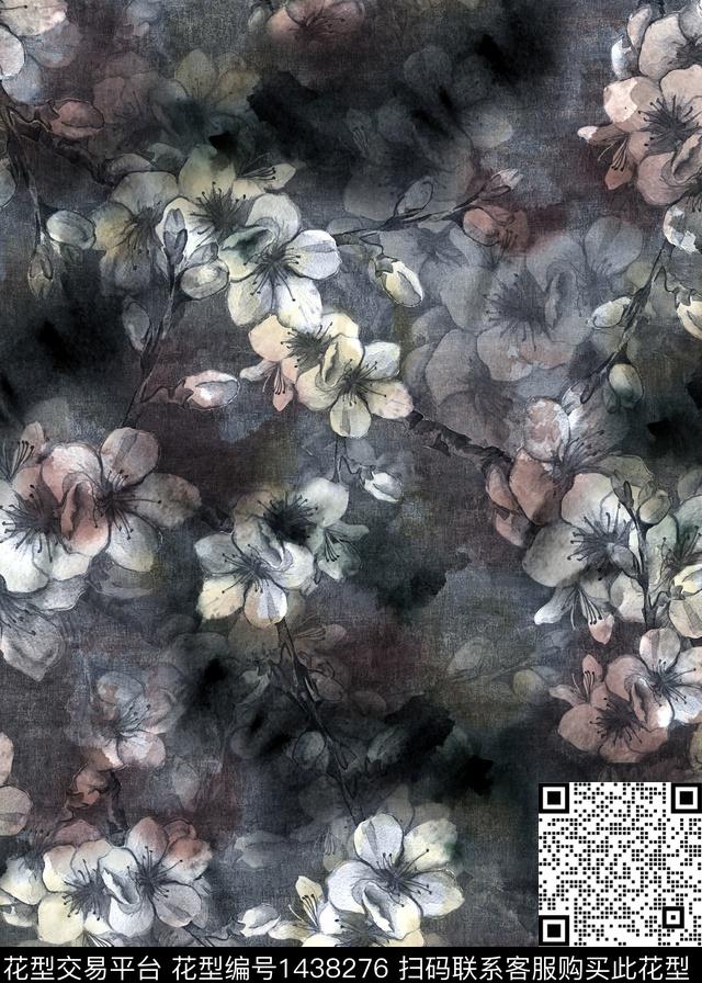 梅花香云纱中老年数码印花华亿平台下载（图片编号: 1438276） - 瓦栏（Walan）