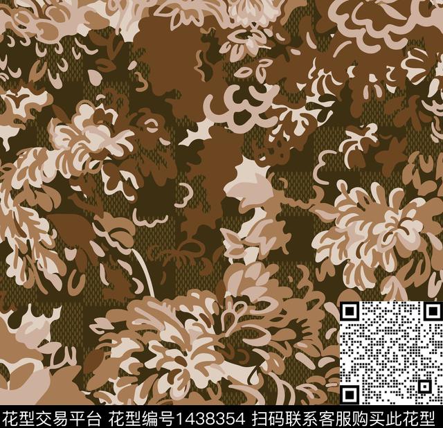 花卉迷彩大牌风数码印花华亿平台下载（图片编号: 1438354） - 瓦栏（Walan）
