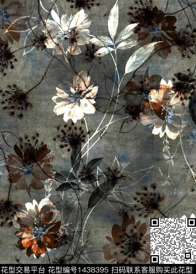 香云纱中老年中国风数码印花华亿平台下载（图片编号: 1438395） - 瓦栏（Walan）