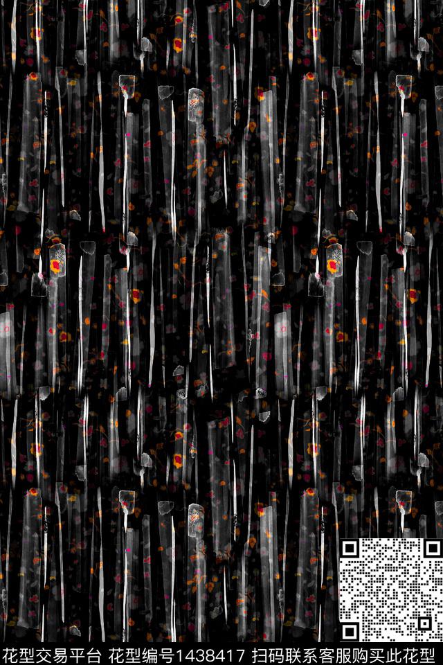 线条肌理大牌风数码印花华亿平台下载（图片编号: 1438417） - 瓦栏（Walan）