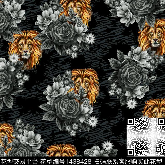 数码华亿平台动物头男装数码印花华亿平台下载（图片编号: 1438428） - 瓦栏（Walan）