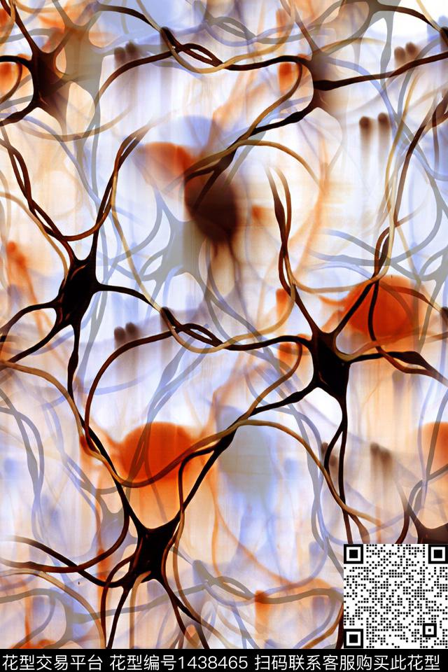 线条画肌理雪纺数码印花华亿平台下载（图片编号: 1438465） - 瓦栏（Walan）