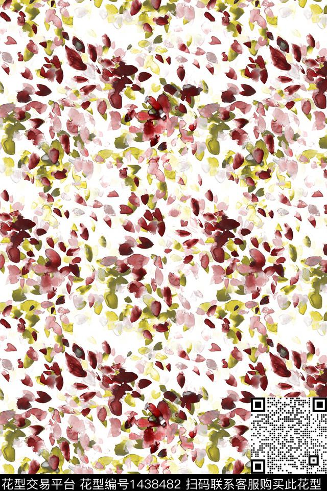 花卉小清新真丝数码印花华亿平台下载（图片编号: 1438482） - 瓦栏（Walan）