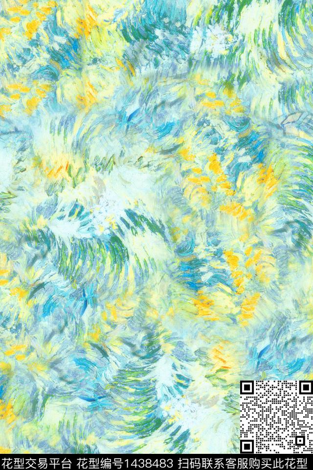 肌理雪纺小清新数码印花华亿平台下载（图片编号: 1438483） - 瓦栏（Walan）