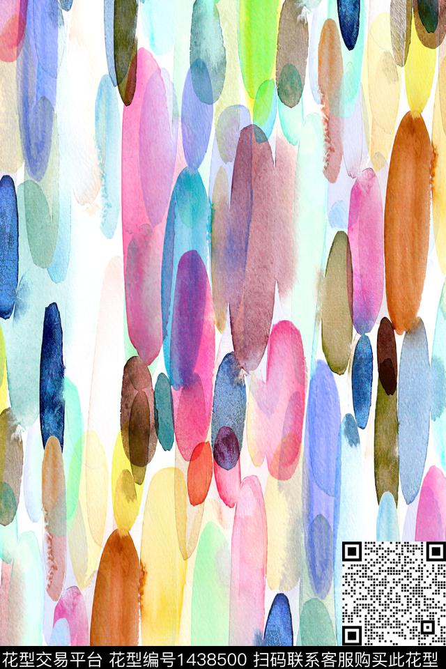炫彩几何花卉肌理数码印花华亿平台下载（图片编号: 1438500） - 瓦栏（Walan）