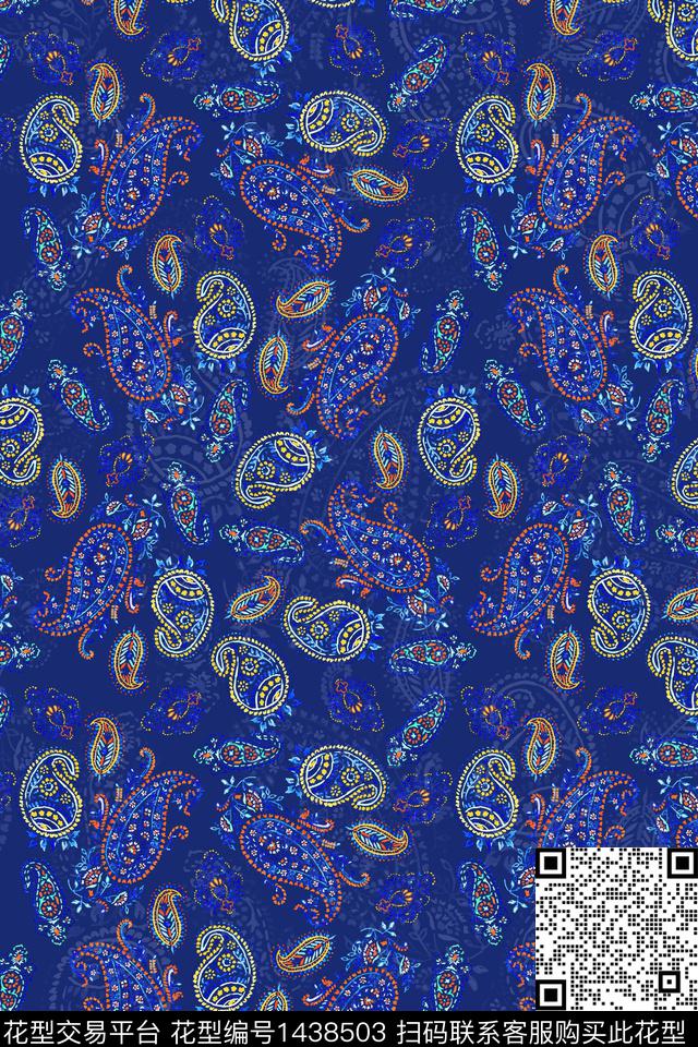 几何民族风佩斯利数码印花华亿平台下载（图片编号: 1438503） - 瓦栏（Walan）