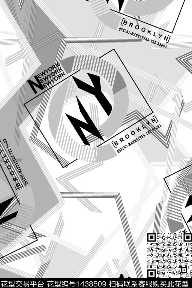 几何抽象花卉抽象男装数码印花华亿平台下载（图片编号: 1438509） - 瓦栏（Walan）