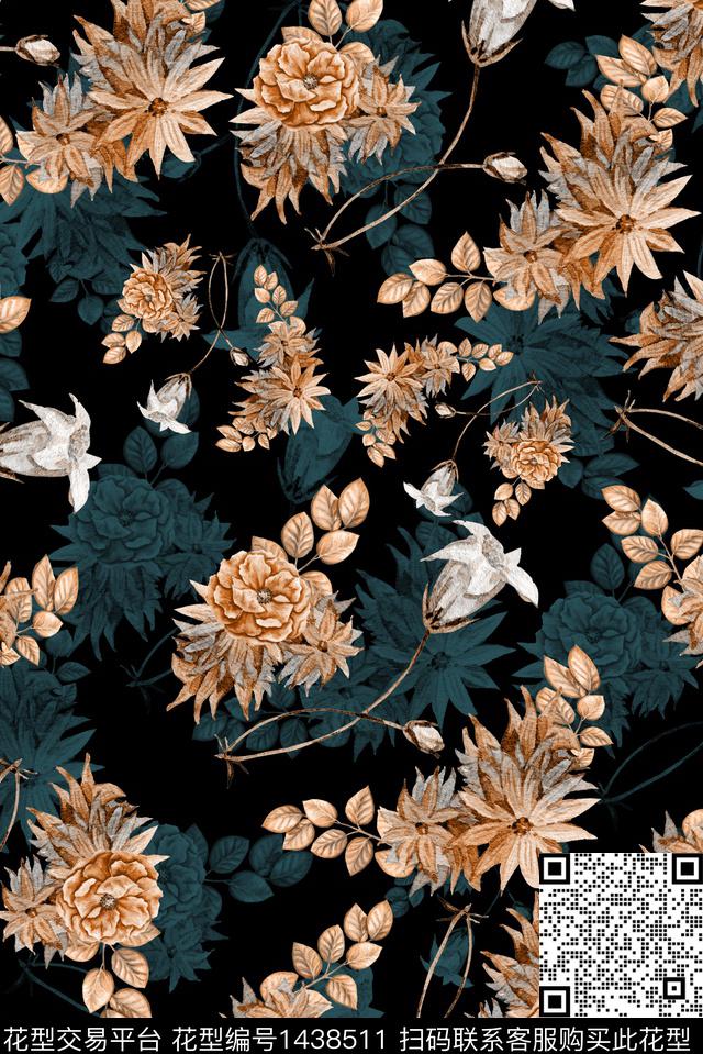 简约时尚复古数码印花华亿平台下载（图片编号: 1438511） - 瓦栏（Walan）