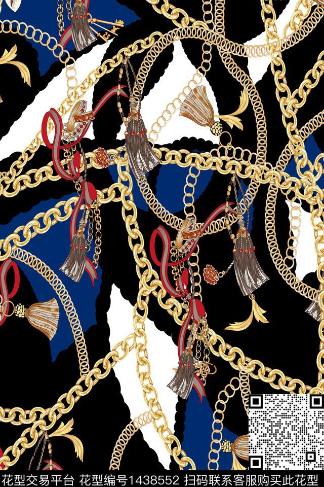 几何链条民族风数码印花华亿平台下载（图片编号: 1438552） - 瓦栏（Walan）