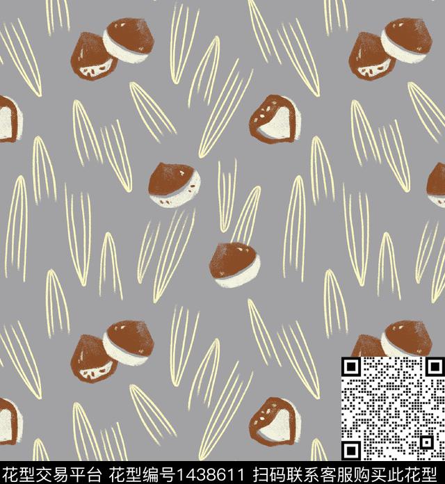 绿植树叶几何花卉简约传统印花华亿平台下载（图片编号: 1438611） - 瓦栏（Walan）