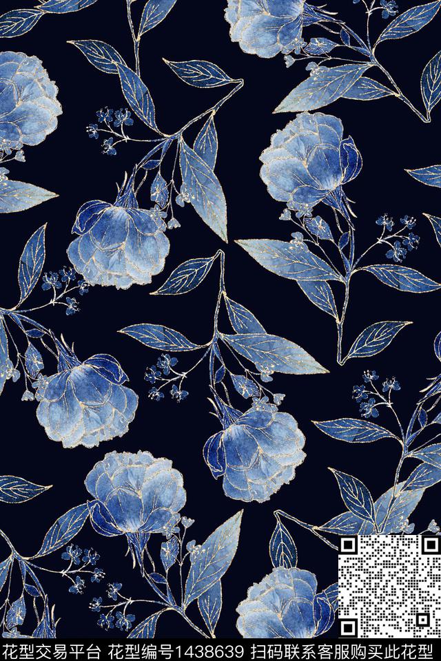 花卉大牌风小碎花数码印花华亿平台下载（图片编号: 1438639） - 瓦栏（Walan）