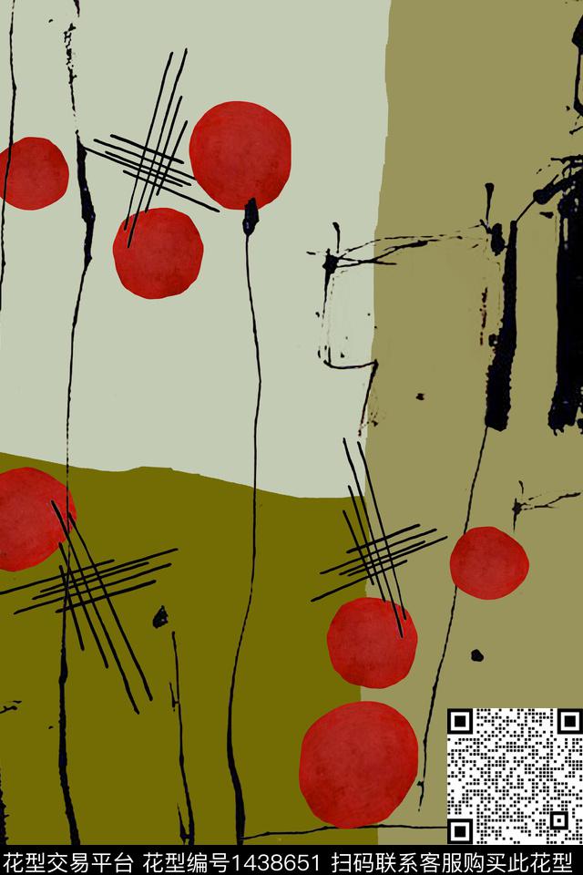 几何肌理抽象数码印花华亿平台下载（图片编号: 1438651） - 瓦栏（Walan）