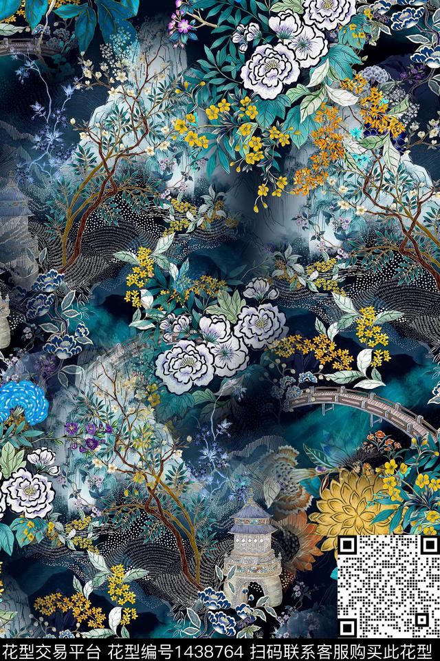 时尚民族风花卉数码印花华亿平台下载（图片编号: 1438764） - 瓦栏（Walan）