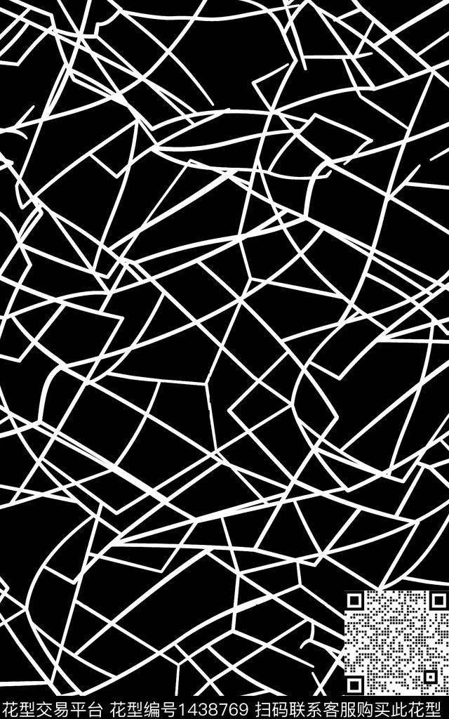 时尚几何真丝数码印花华亿平台下载（图片编号: 1438769） - 瓦栏（Walan）