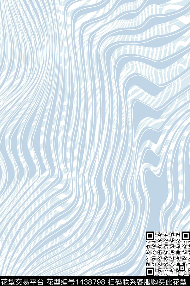 线条几何大牌风数码印花华亿平台下载（图片编号: 1438798） - 瓦栏（Walan）