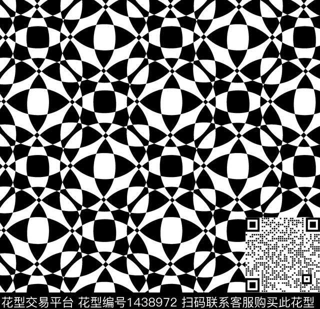 线条几何格子数码印花华亿平台下载（图片编号: 1438972） - 瓦栏（Walan）