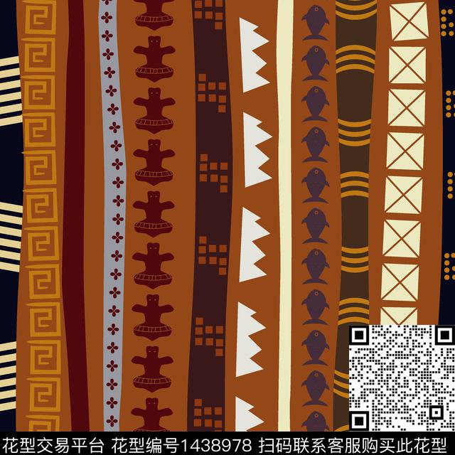 线条传统纹样佩斯利数码印花华亿平台下载（图片编号: 1438978） - 瓦栏（Walan）