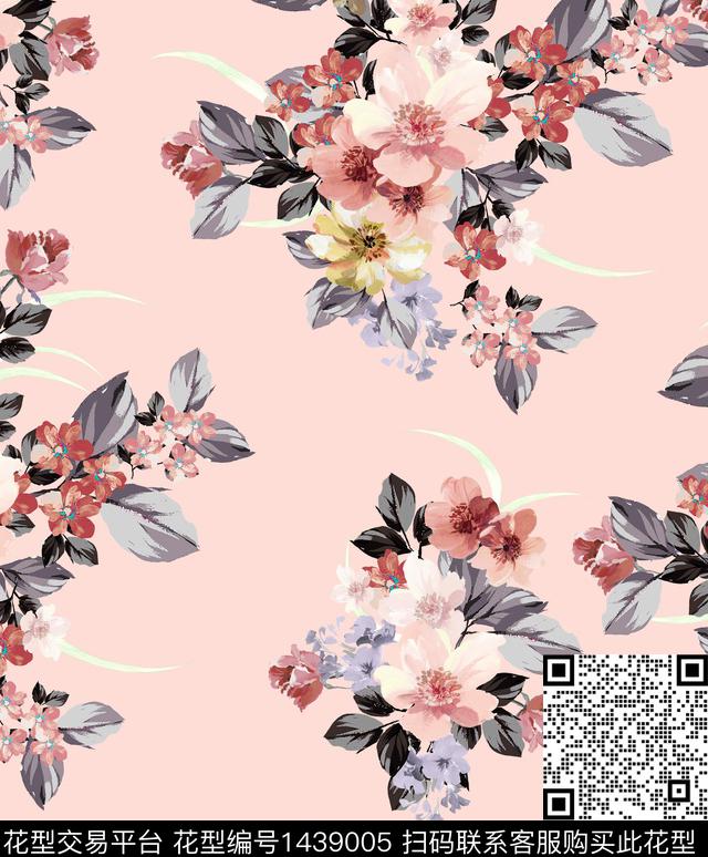 民族花卉花卉春夏华亿平台传统印花华亿平台下载（图片编号: 1439005） - 瓦栏（Walan）