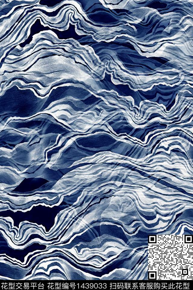线条肌理抽象花卉数码印花华亿平台下载（图片编号: 1439033） - 瓦栏（Walan）