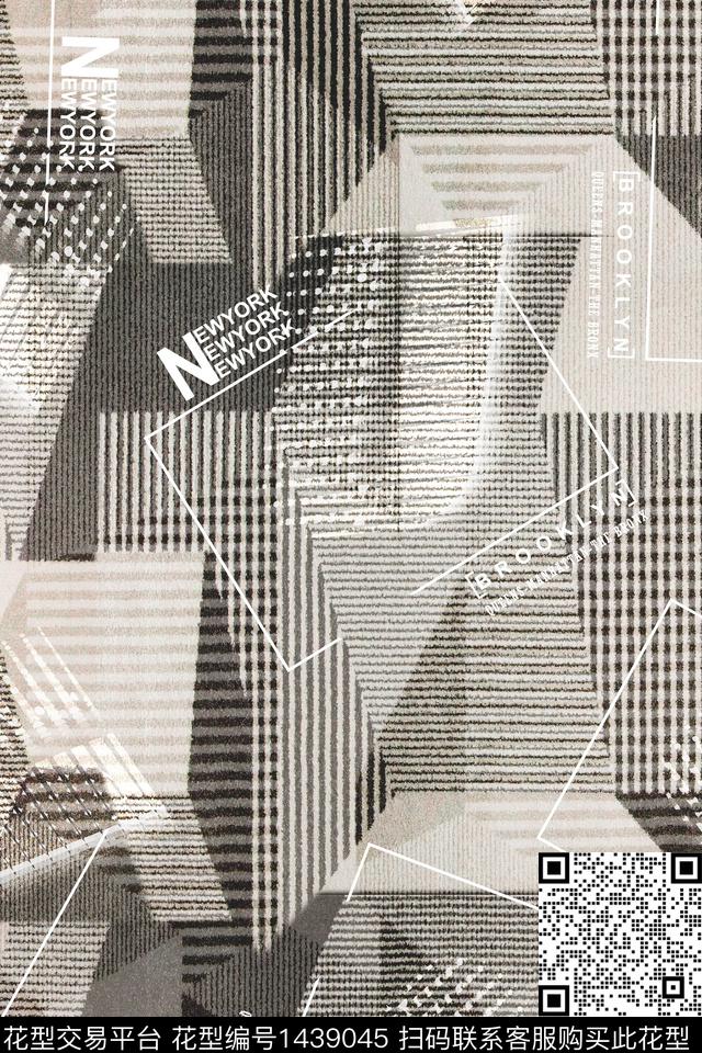 字母几何格子数码印花华亿平台下载（图片编号: 1439045） - 瓦栏（Walan）