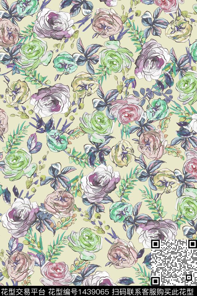数码华亿平台花卉旗袍数码印花华亿平台下载（图片编号: 1439065） - 瓦栏（Walan）