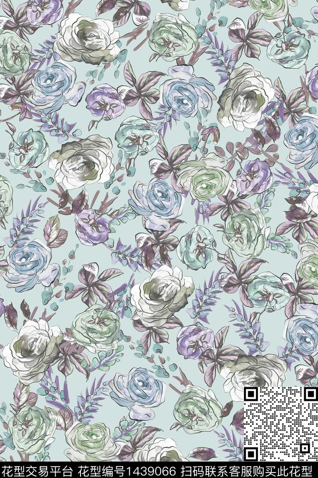 数码华亿平台花卉旗袍数码印花华亿平台下载（图片编号: 1439066） - 瓦栏（Walan）