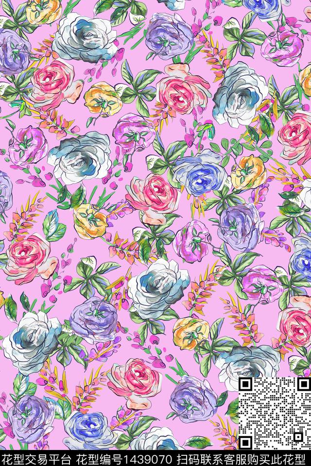 数码华亿平台花卉旗袍数码印花华亿平台下载（图片编号: 1439070） - 瓦栏（Walan）