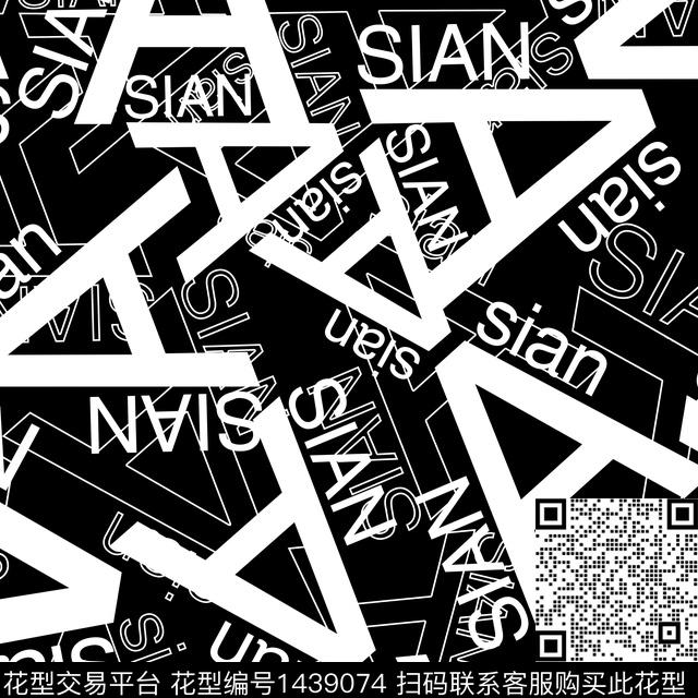 字母几何男装传统印花华亿平台下载（图片编号: 1439074） - 瓦栏（Walan）