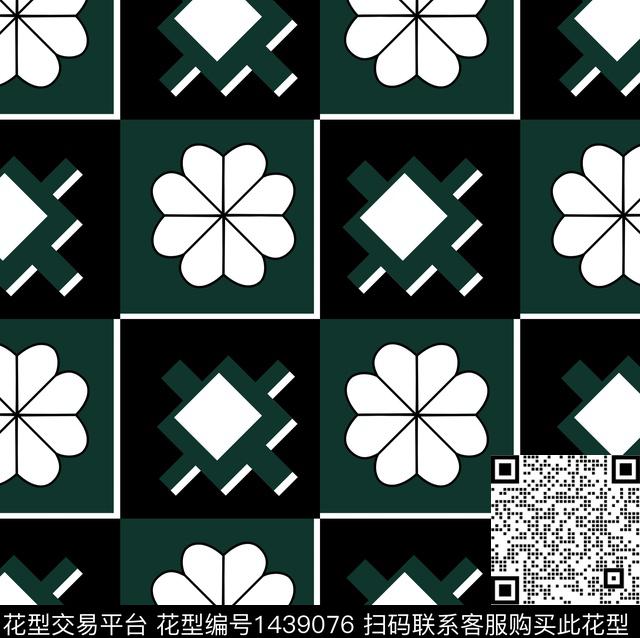 几何抽象花卉传统印花华亿平台下载（图片编号: 1439076） - 瓦栏（Walan）