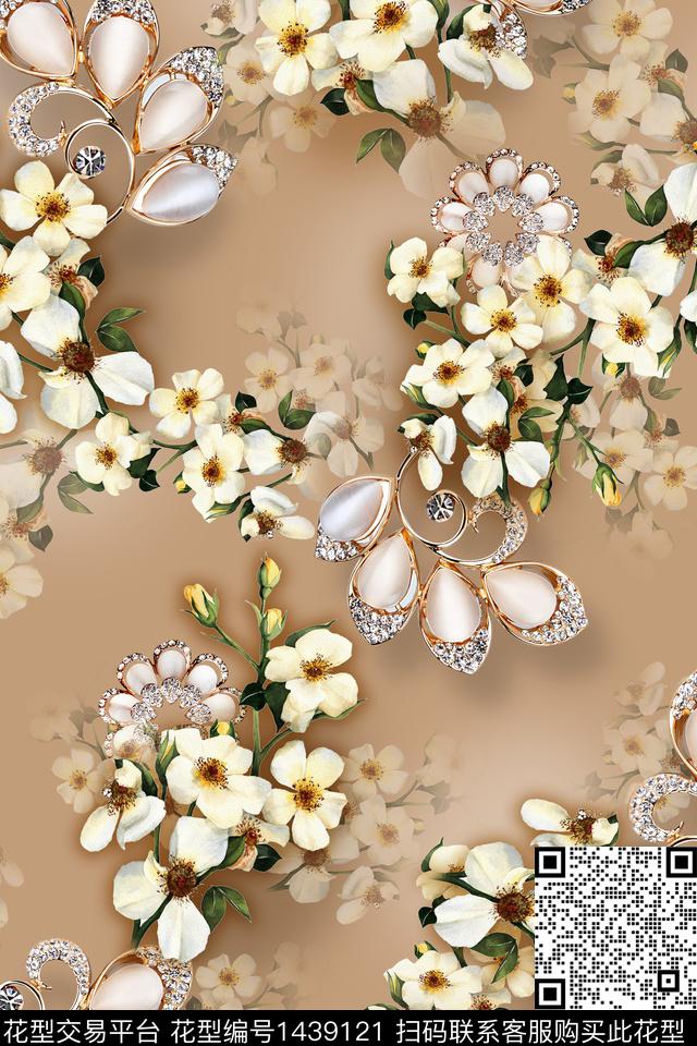 纸印花女装花卉数码印花华亿平台下载（图片编号: 1439121） - 瓦栏（Walan）