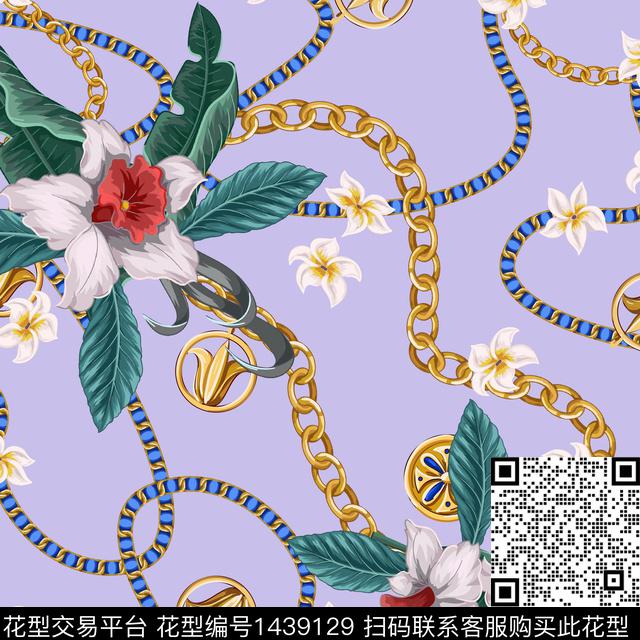 链条清爽底花卉香云纱传统印花华亿平台下载（图片编号: 1439129） - 瓦栏（Walan）