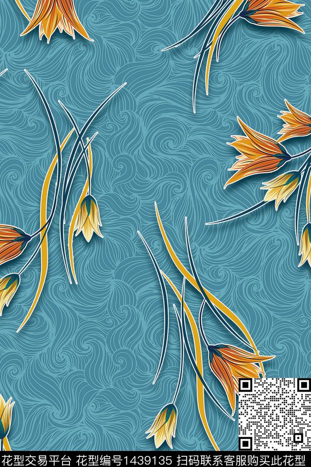 包金女装满版散花数码印花华亿平台下载（图片编号: 1439135） - 瓦栏（Walan）