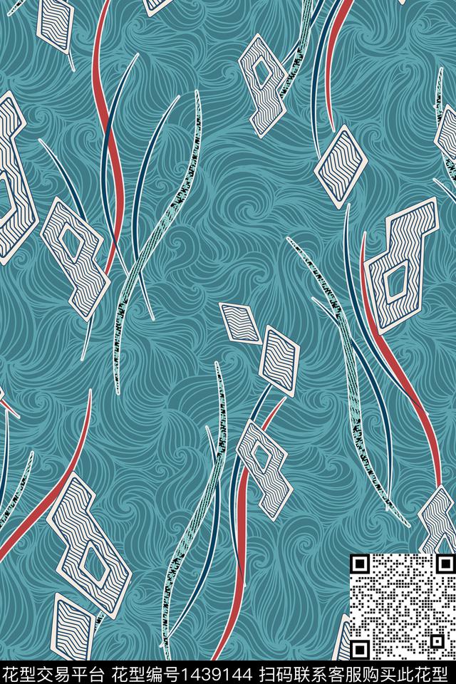 线条包金女装数码印花华亿平台下载（图片编号: 1439144） - 瓦栏（Walan）