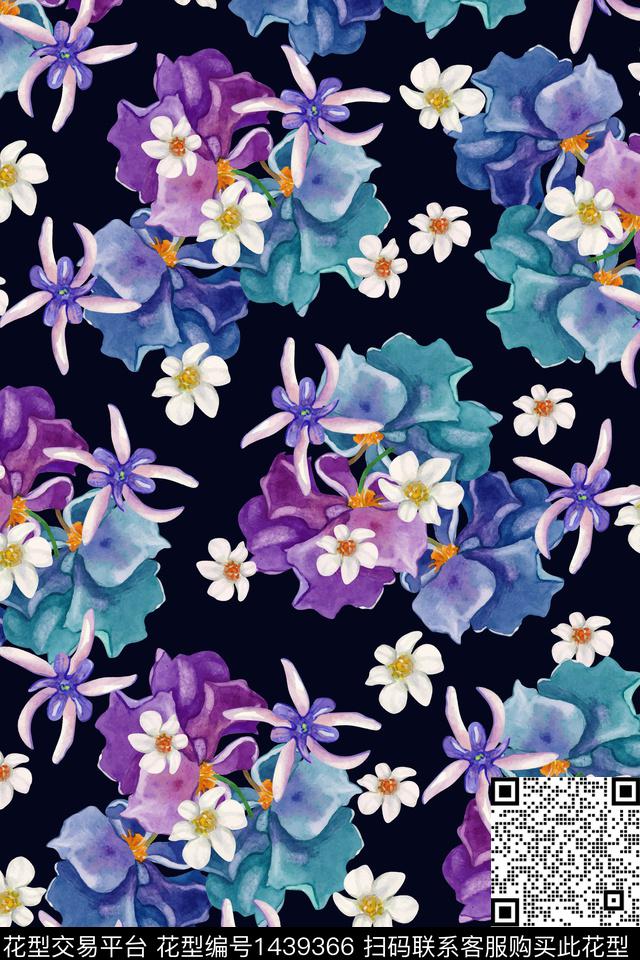 花卉大牌风小碎花数码印花华亿平台下载（图片编号: 1439366） - 瓦栏（Walan）