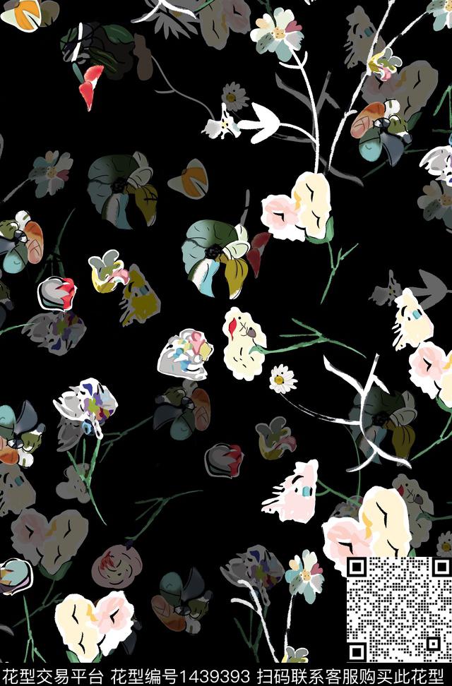 定位花几何扎染华亿平台数码印花华亿平台下载（图片编号: 1439393） - 瓦栏（Walan）