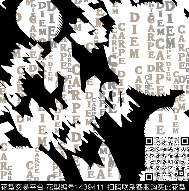 字母几何扎染华亿平台数码印花华亿平台下载（图片编号: 1439411） - 瓦栏（Walan）