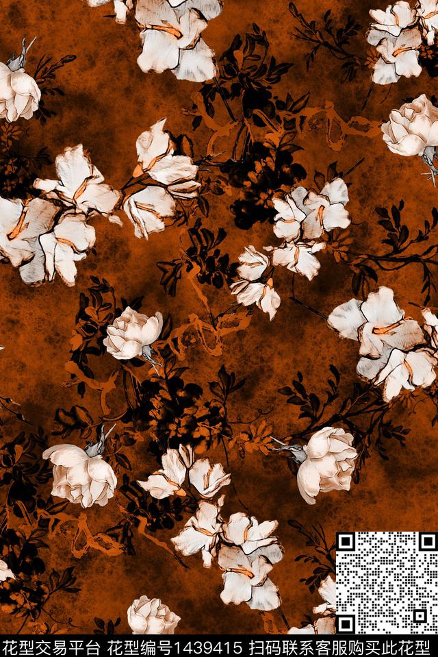 简约写意民族风数码印花华亿平台下载（图片编号: 1439415） - 瓦栏（Walan）