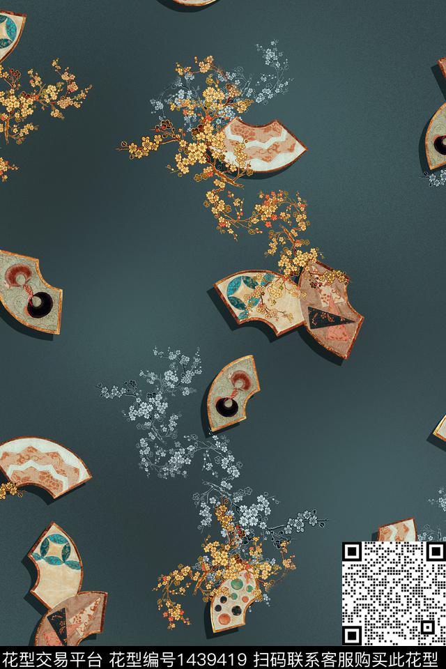 数码华亿平台花卉旗袍数码印花华亿平台下载（图片编号: 1439419） - 瓦栏（Walan）