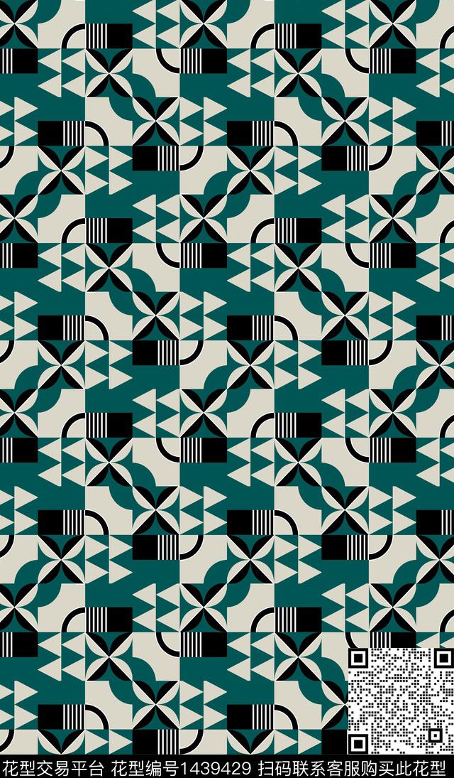 几何满版散花抽象传统印花华亿平台下载（图片编号: 1439429） - 瓦栏（Walan）