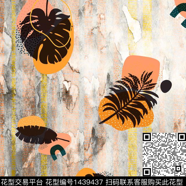 撞色时尚几何数码印花华亿平台下载（图片编号: 1439437） - 瓦栏（Walan）