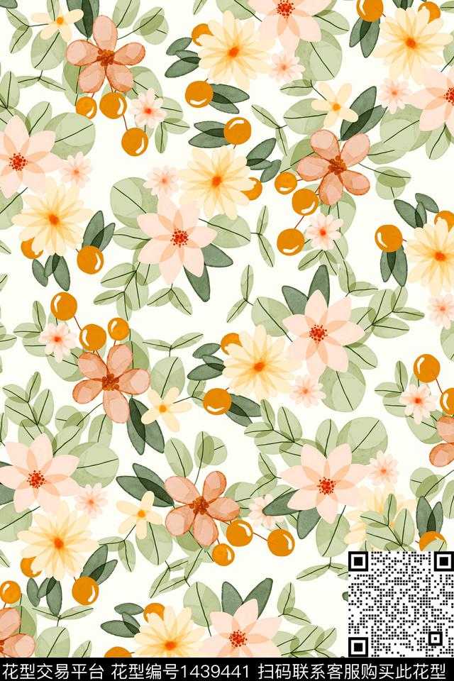 花卉大牌风小碎花数码印花华亿平台下载（图片编号: 1439441） - 瓦栏（Walan）