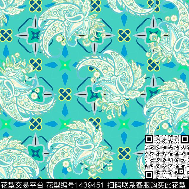 民族风花卉大牌风数码印花华亿平台下载（图片编号: 1439451） - 瓦栏（Walan）