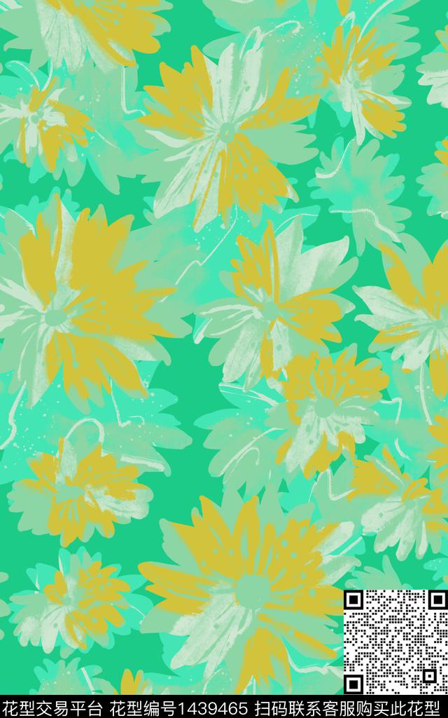 抽象年轻女性抽象花卉传统印花华亿平台下载（图片编号: 1439465） - 瓦栏（Walan）