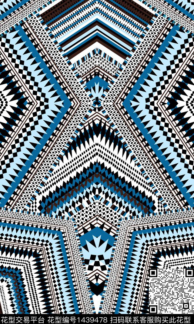 连衣裙几何花卉2022春夏流行传统印花华亿平台下载（图片编号: 1439478） - 瓦栏（Walan）