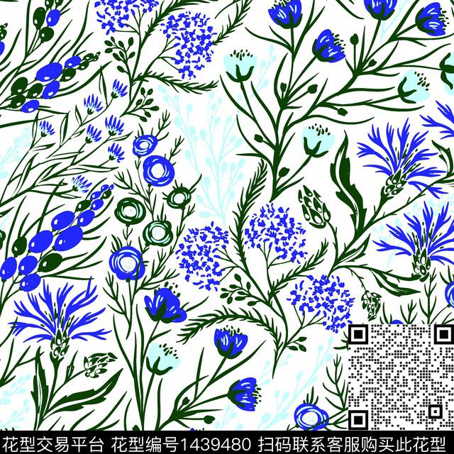 连衣裙斑驳花卉2022春夏流行传统印花华亿平台下载（图片编号: 1439480） - 瓦栏（Walan）