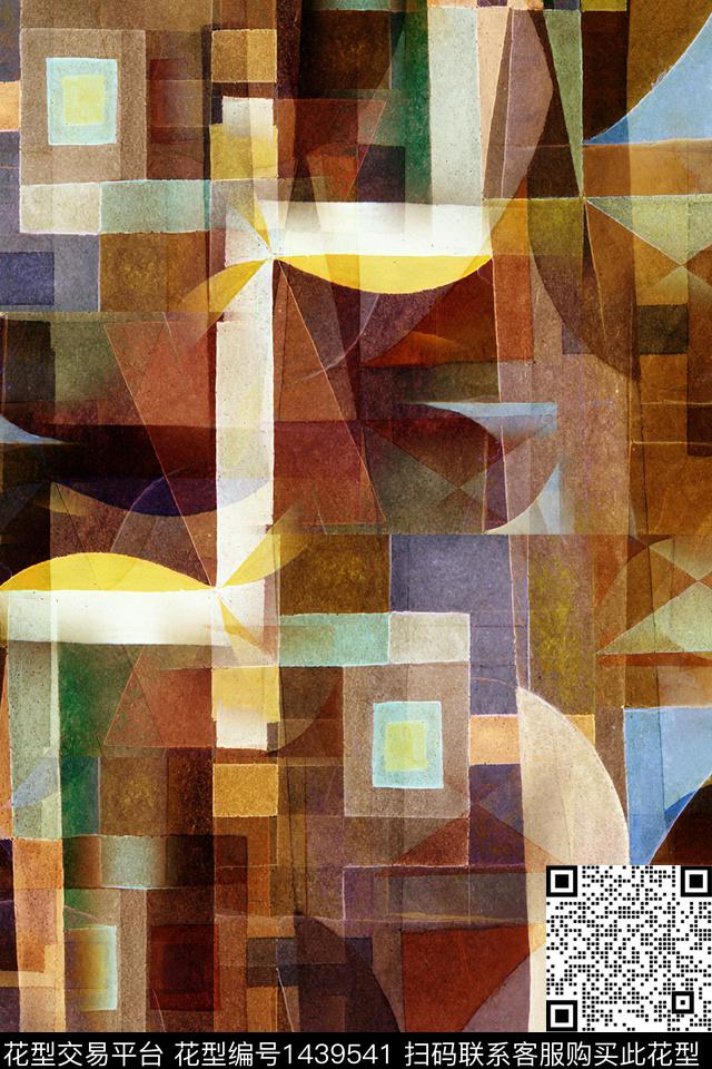 炫彩几何肌理数码印花华亿平台下载（图片编号: 1439541） - 瓦栏（Walan）