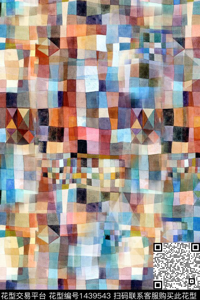 炫彩几何肌理数码印花华亿平台下载（图片编号: 1439543） - 瓦栏（Walan）