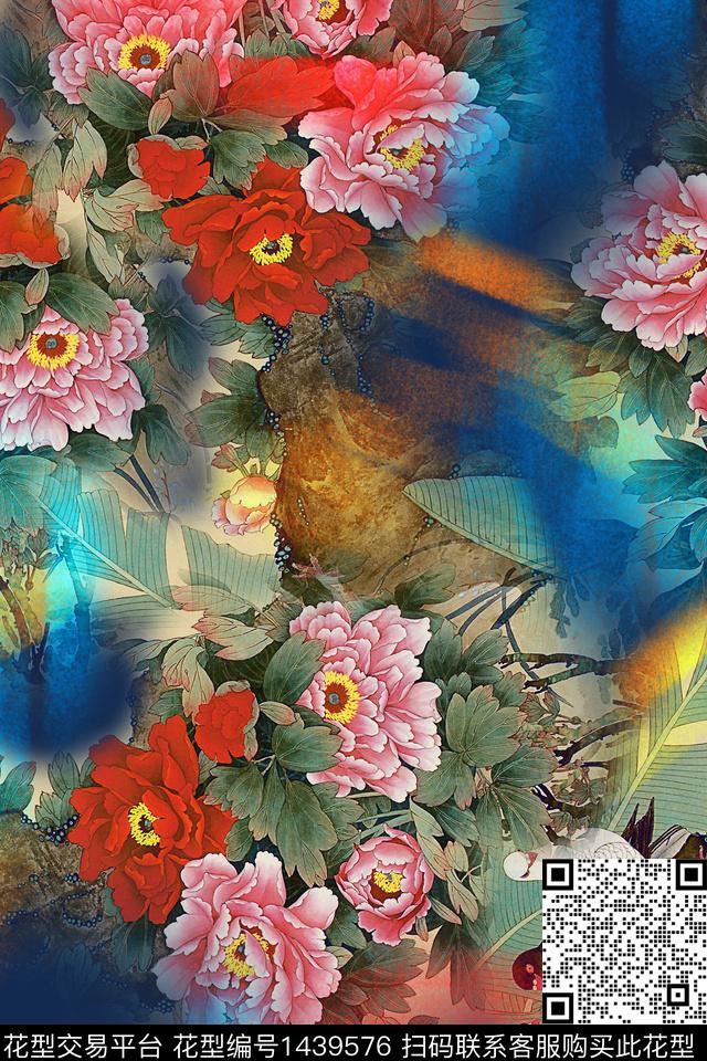 数码华亿平台花卉旗袍数码印花华亿平台下载（图片编号: 1439576） - 瓦栏（Walan）